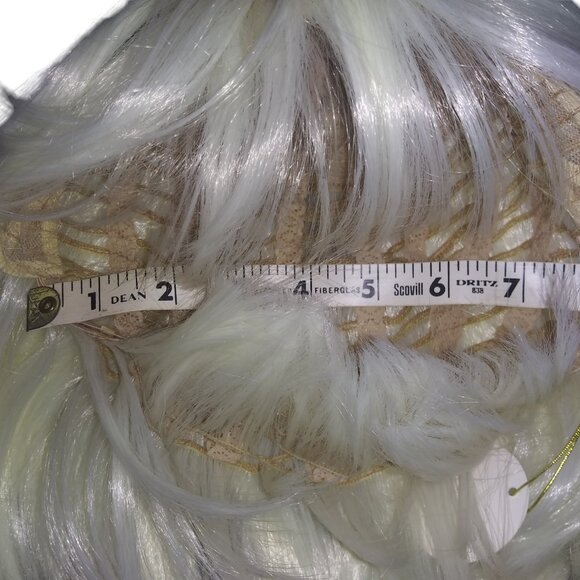 White Short Bob Wig with Bangs Synthetic Hair Cosplay - Picture 7 of 9